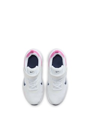 Nike White/Pink Junior Revolution 7 Trainers - Image 6 of 8