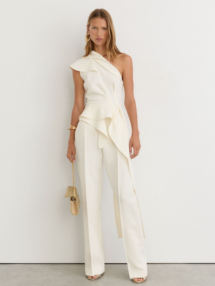 Reiss Rosa One-Shoulder Structured-Frill Top - 8的图像1｝