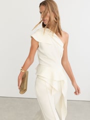 Reiss Rosa One-Shoulder Structured-Frill Top - 8的图像3｝