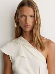 Reiss Rosa One-Shoulder Structured-Frill Top - 8的图像4｝
