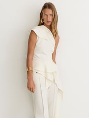Reiss Rosa One-Shoulder Structured-Frill Top - 8的图像6｝