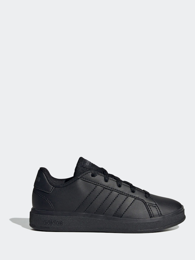 adidas Black Grand Court Lace-Up Trainers - Image 1 of 9
