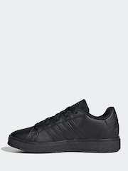 adidas Black Grand Court Lace-Up Trainers - Image 2 of 9