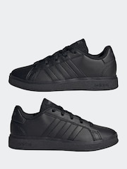 adidas Black Grand Court Lace-Up Trainers - Image 4 of 9