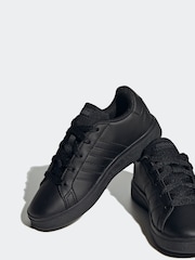 adidas Black Grand Court Lace-Up Trainers - Image 5 of 9