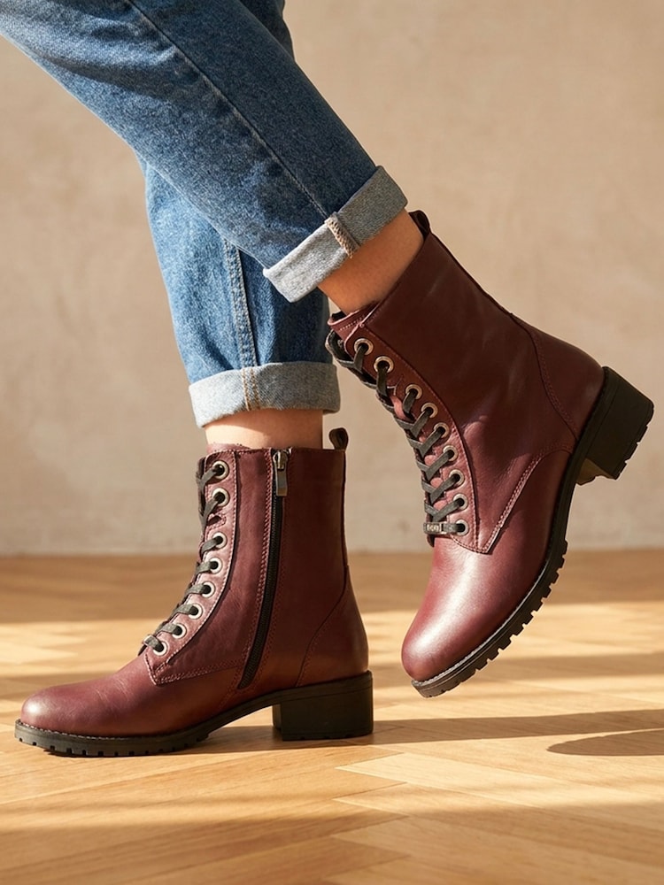 Jones Bootmaker Burgundy Red Ankle Casual Boots - Image 1 of 6 Jones Bootmaker Burgundy Red Ankle Casual Boots - Image 1 of 6