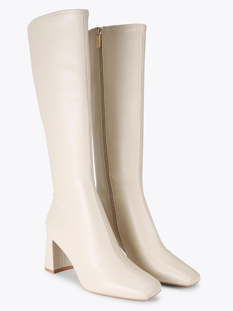 Carvela Cream Rometta High Leg Boots - Image 2 of 5