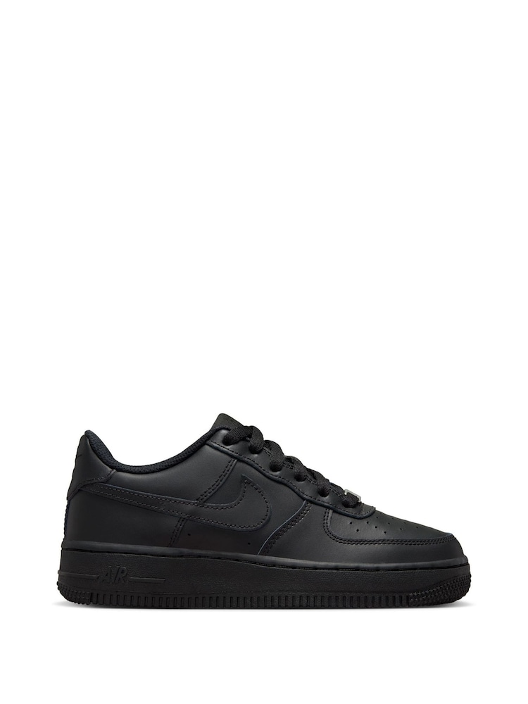 Nike Black Air Force 1 Youth Trainers - Image 11 of 19
