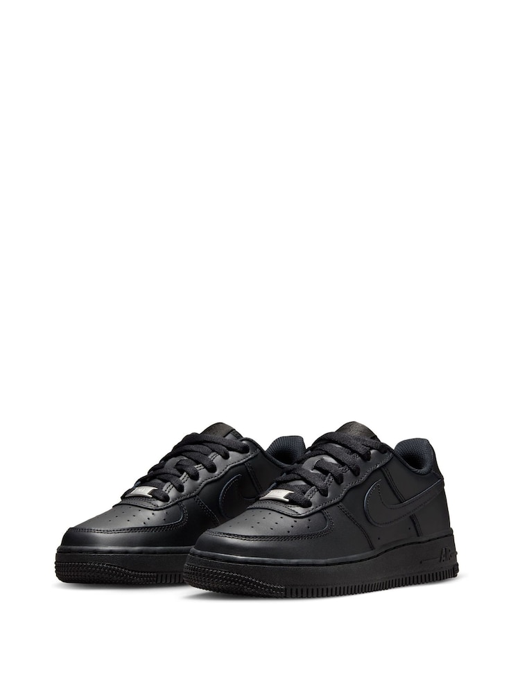 Nike Black Air Force 1 Youth Trainers - Image 13 of 19