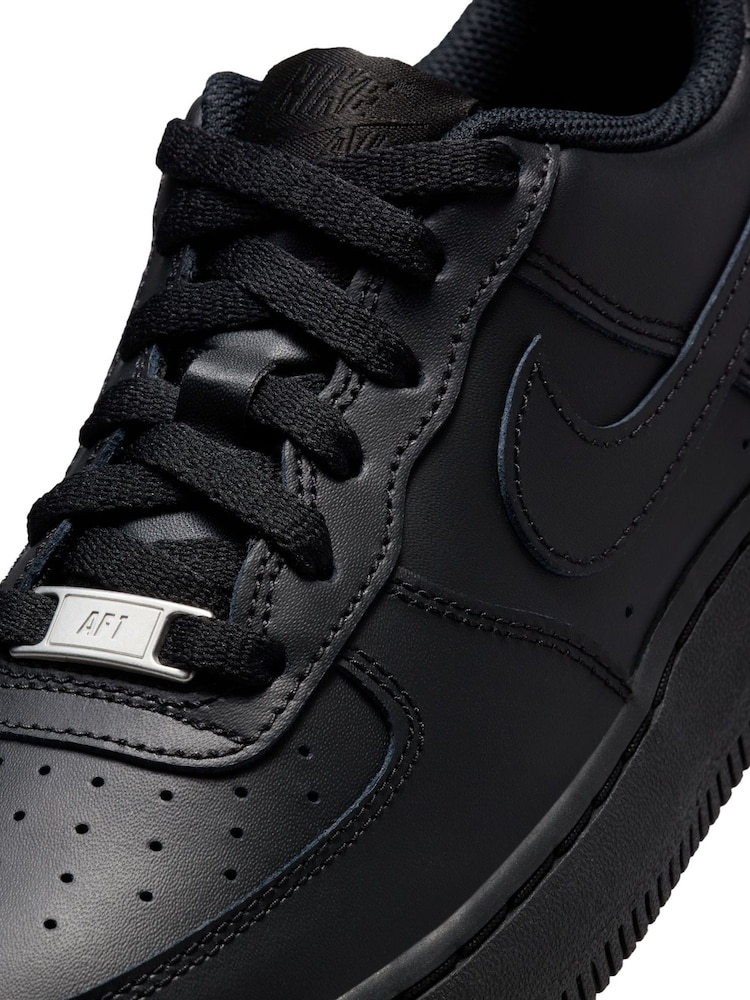 Nike Black Air Force 1 Youth Trainers - Image 18 of 19