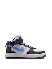 Nike Blue/Black Youth Air Force 1 Mid EasyOn Trainers - Image 1 of 11