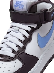 Nike Blue/Black Youth Air Force 1 Mid EasyOn Trainers - Image 10 of 11