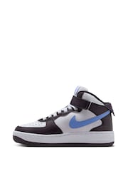 Nike Blue/Black Youth Air Force 1 Mid EasyOn Trainers - Image 2 of 11