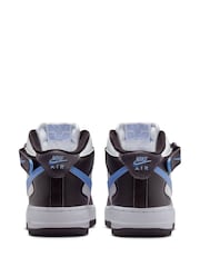 Nike Blue/Black Youth Air Force 1 Mid EasyOn Trainers - Image 4 of 11