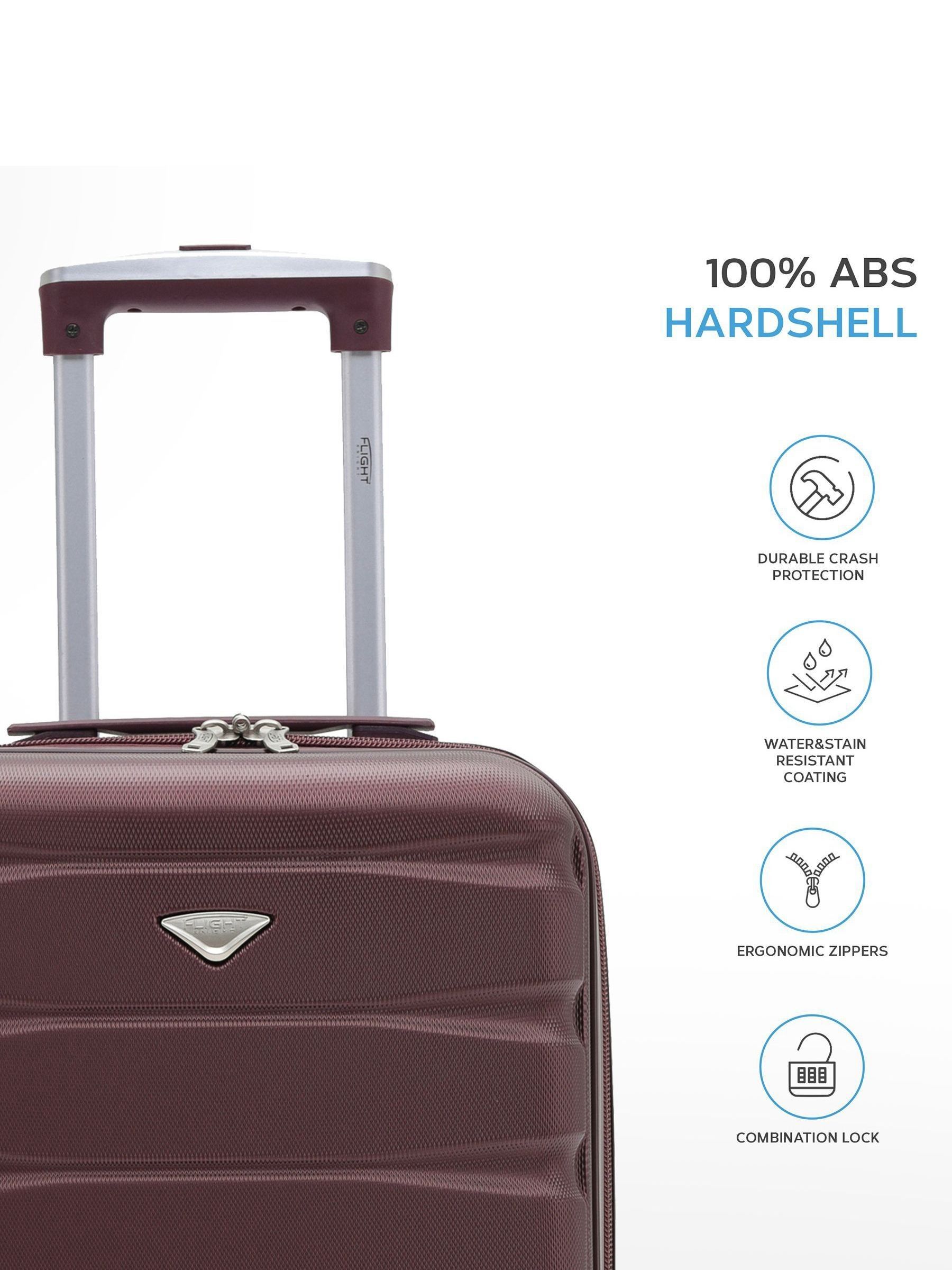Buy Flight Knight 56x36x23cm 4 Wheel ABS Hard Case Cabin Carry On Hand Black Luggage from Next Luxembourg