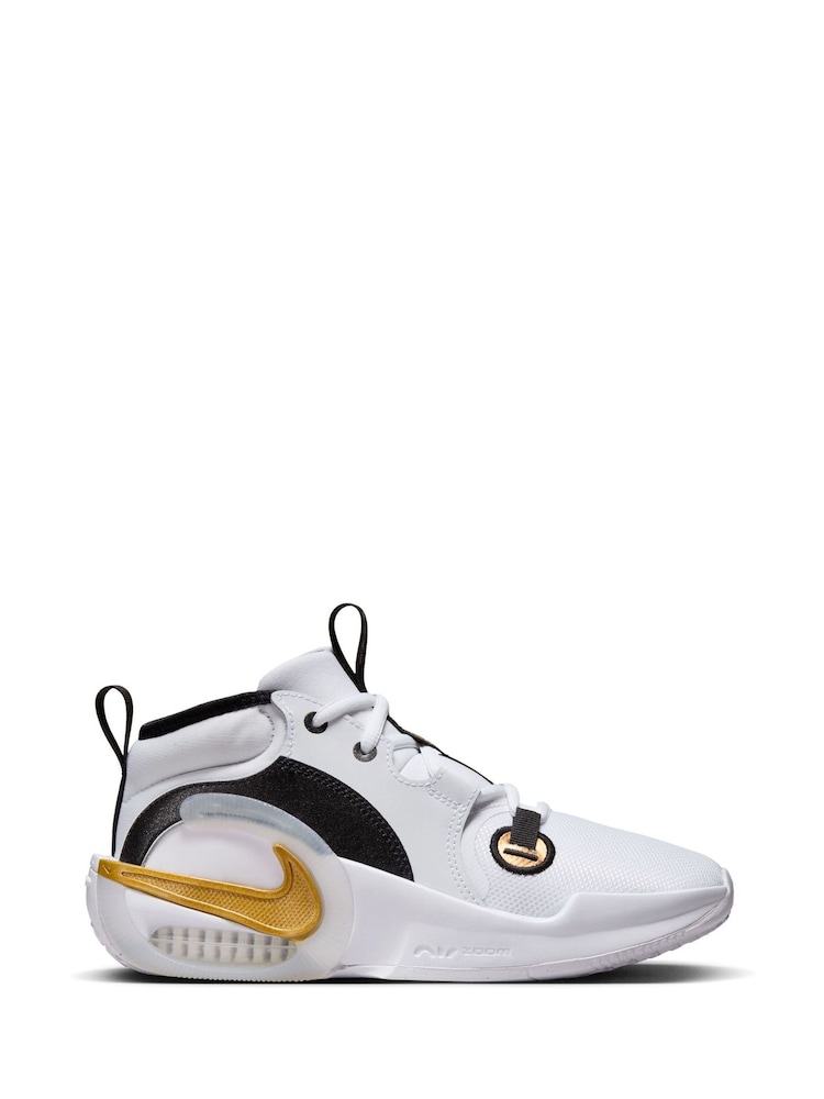 Nike White/Gold Junior Air Zoom Cross-Over 2 Trainers - Image 1 of 11