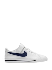 Nike White/Blue Junior Court Legacy Trainers - Image 1 of 9