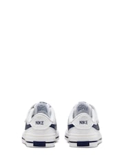Nike White/Blue Junior Court Legacy Trainers - Image 4 of 9