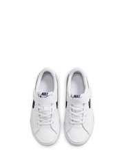 Nike White/Blue Junior Court Legacy Trainers - Image 5 of 9