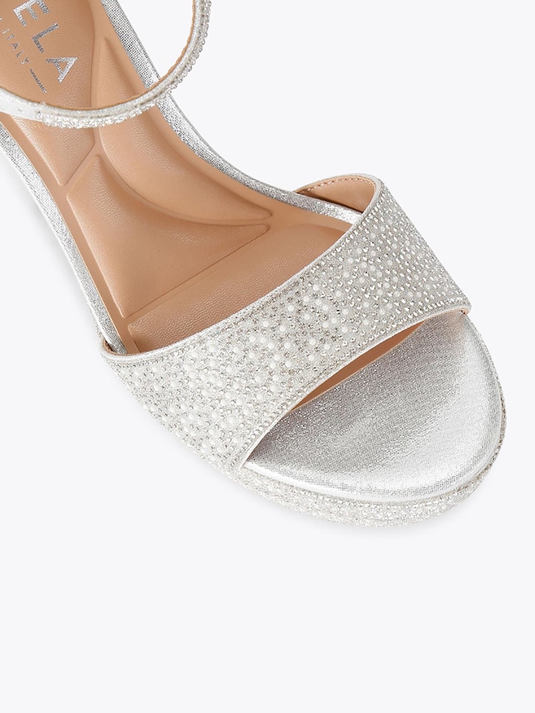 Carvela White Isadora Embellished Platform Heeled Sandals - Image 4 of 4 Carvela White Isadora Embellished Platform Heeled Sandals - Image 4 of 4