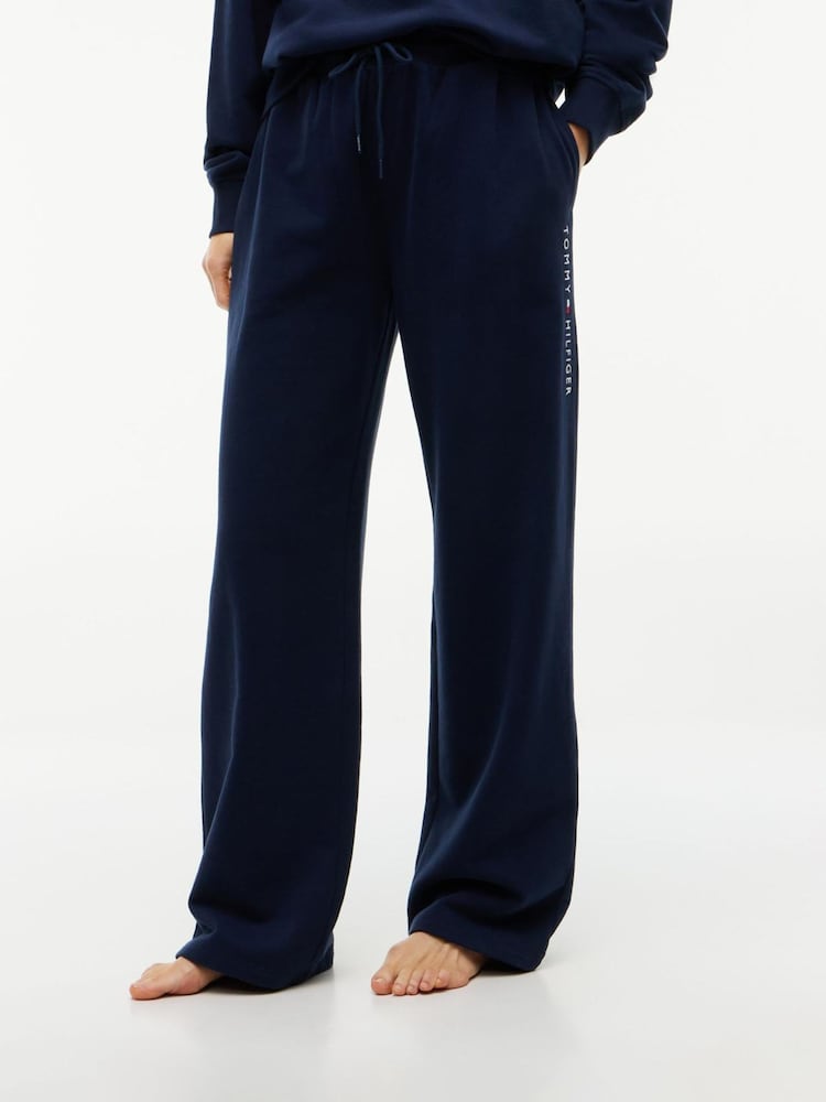 Tommy Hilfiger Blue Essential Terry Relaxed Lounge Joggers - Image 1 of 5 Tommy Hilfiger Blue Essential Terry Relaxed Lounge Joggers - Image 1 of 5