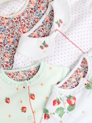 Red/White Baby Footed 100% Cotton Sleepsuits 4 Pack (0-3yrs) - Image 4 of 12
