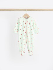Red/White Baby Footed 100% Cotton Sleepsuits 4 Pack (0-3yrs) - Image 8 of 12