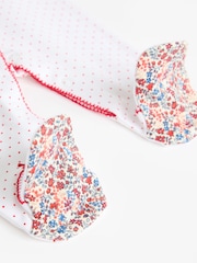 Red/White Baby Footed 100% Cotton Sleepsuits 4 Pack (0-3yrs) - Image 9 of 12