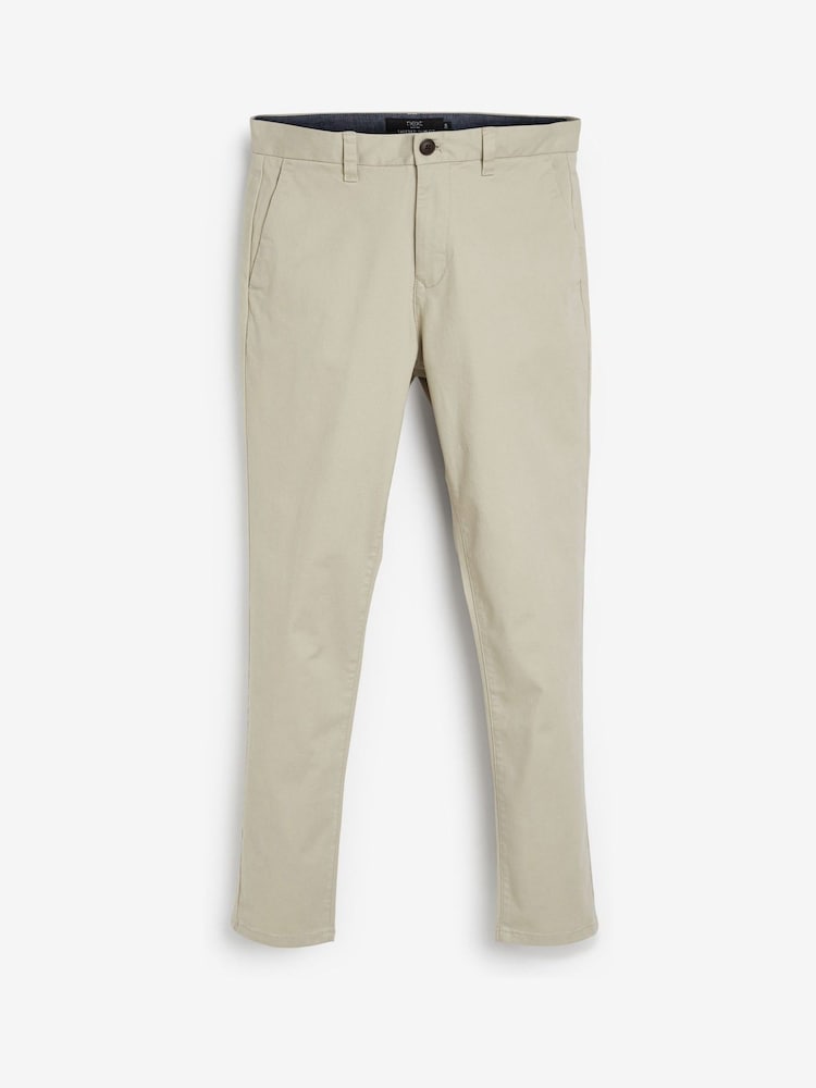 Light Stone Slim Tapered Fit Stretch Chinos Trousers - Image 1 of 1