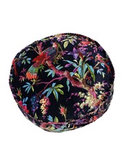 Riva Paoletti Black Paradise Round Velvet Polyester Filled Cushion - Image 1 of 1