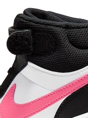 Nike Black/Pink Junior Court Borough Mid Trainers - Image 11 of 11