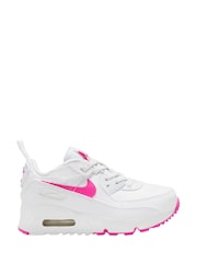 Nike White/Pink Junior Air Max 90 Easy On Trainers - Image 1 of 4