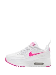 Nike White/Pink Junior Air Max 90 Easy On Trainers - Image 2 of 4