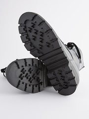 Black Textured Patent Extra Wide Fit Forever Comfort® Lace-Up Boots - Image 6 of 7