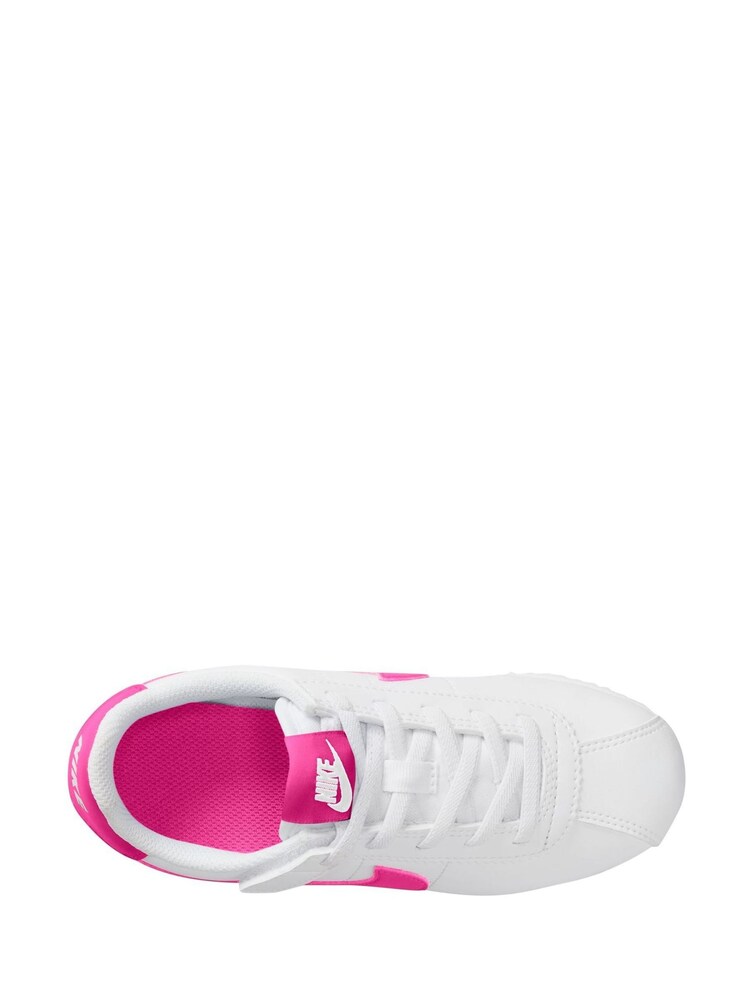 Nike White/Pink Junior Cortez EasyOn Trainers - Image 3 of 4