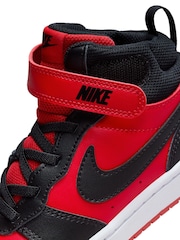 Nike Red/Black Junior Court Borough Mid Trainers - Image 10 of 11