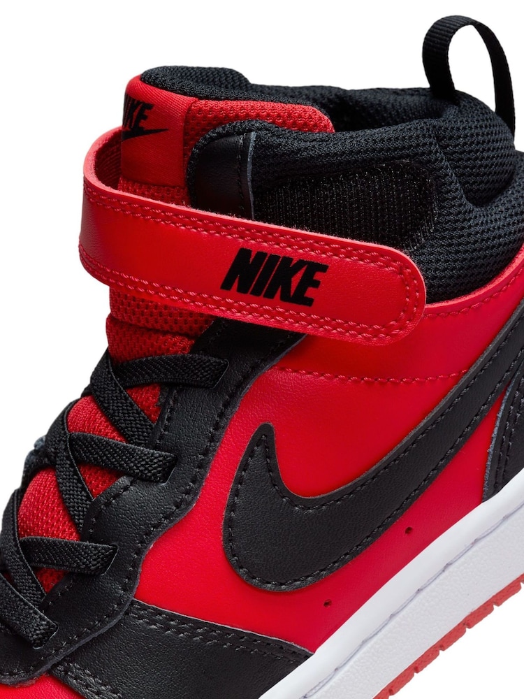 Rood/zwart - Nike - Junior Court Borough halfhoge sneakers - Image 10 of 11