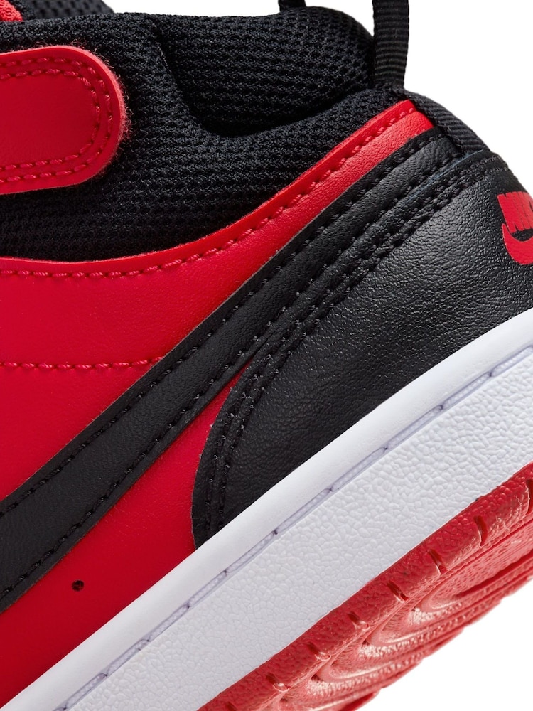 Nike Red/Black Junior Court Borough Mid Trainers - Image 11 of 11