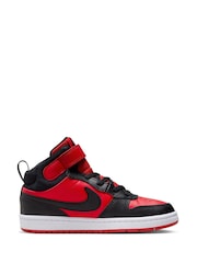 Nike Red/Black Junior Court Borough Mid Trainers - Image 3 of 11