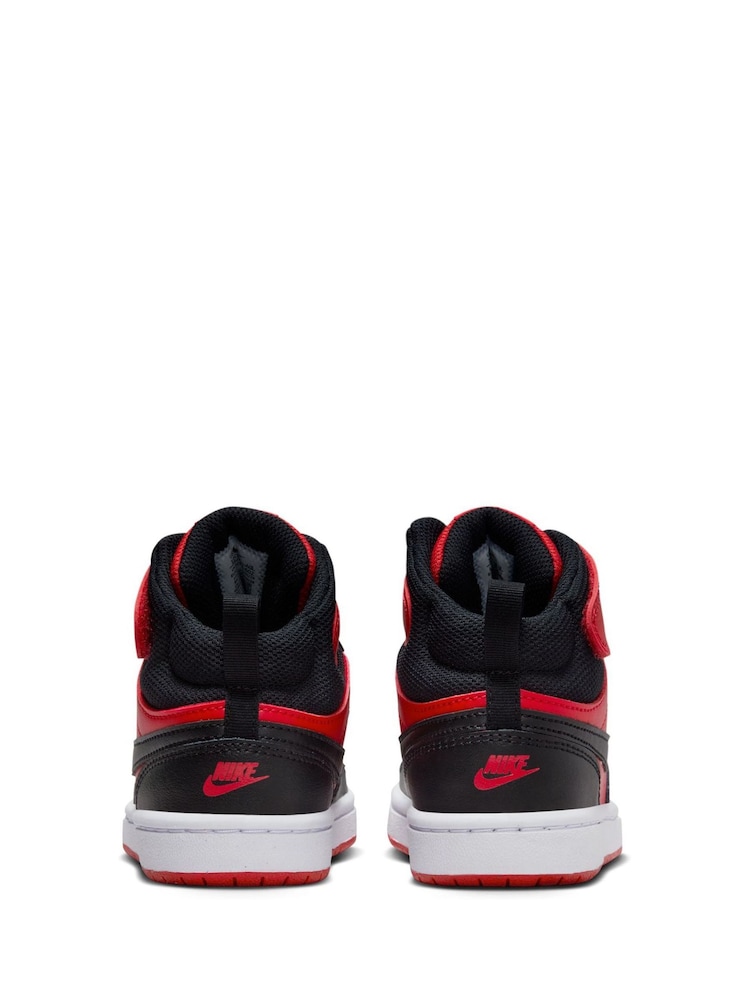 Rood/zwart - Nike - Junior Court Borough halfhoge sneakers - Image 6 of 11