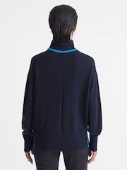 Reiss Navy/Blue Alexis Wool Blend Roll Neck Jumper - Image 4 of 6