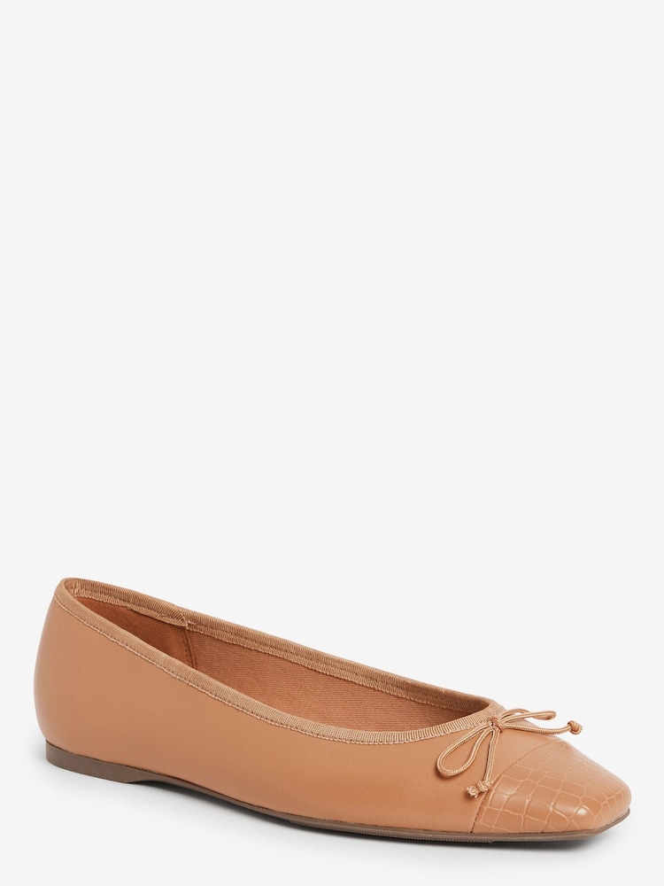 Marron chameau - Ballerines Forever Comfort® en cuir à bout carré - Image 4 of 6
