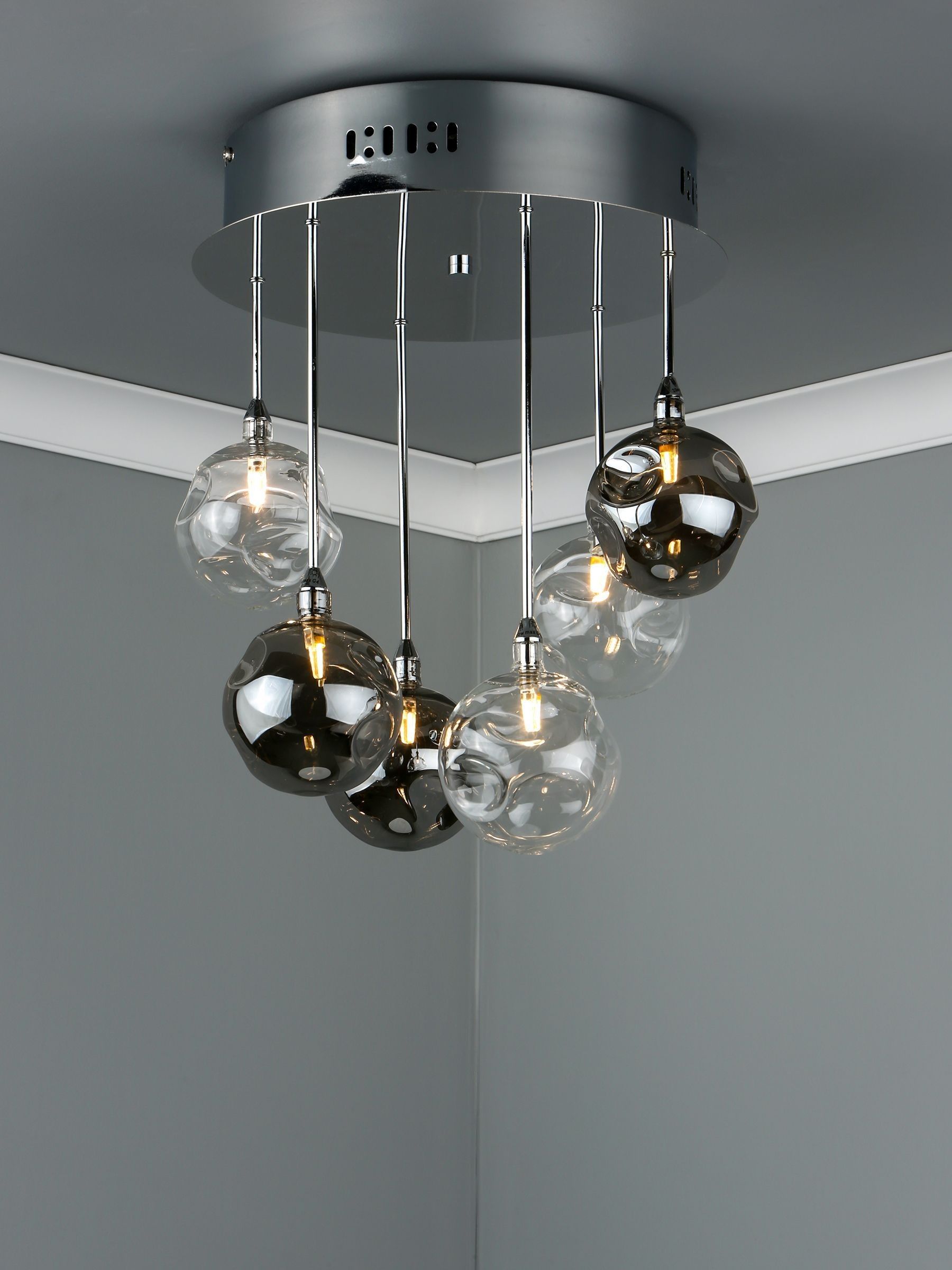 Buy Dar Lighting Silver Quinn 6 Light Semi Flush Fitting Ceiling Light from the Next UK online shop