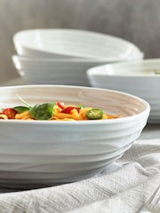 Set of 4 White Large Malvern Organic Shaped Pasta Bowls - Image 3 of 6