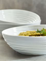 Set of 4 White Large Malvern Organic Shaped Pasta Bowls - Image 4 of 6