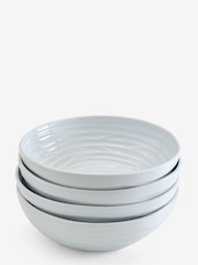 Set of 4 White Large Malvern Organic Shaped Pasta Bowls - Image 6 of 6