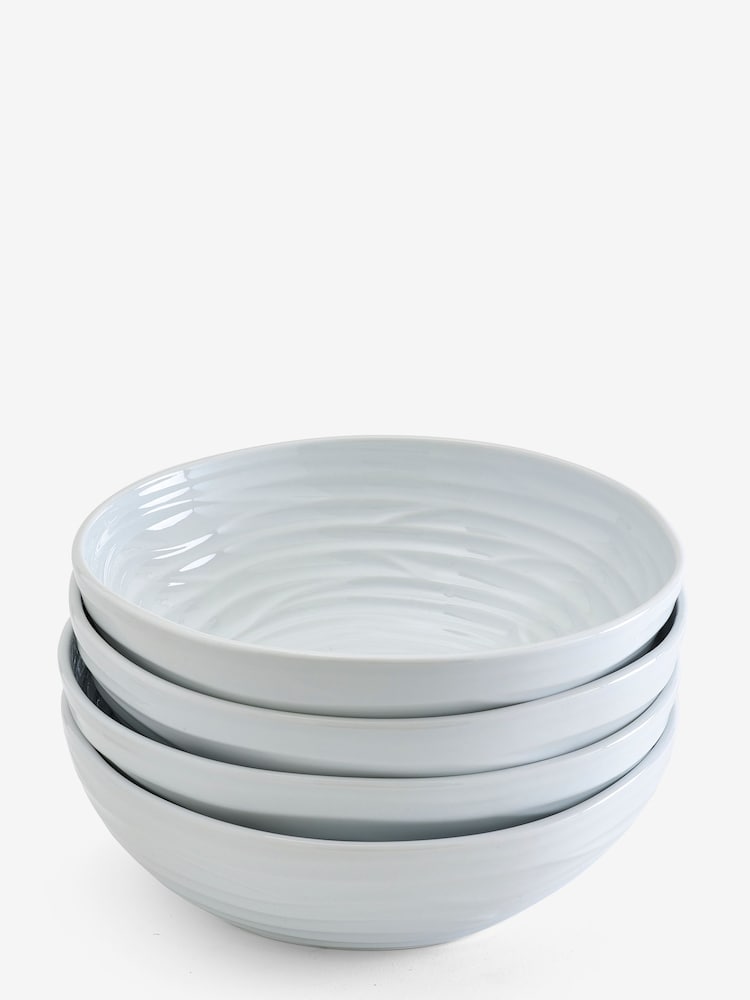 Set of 4 White Large Malvern Organic Shaped Pasta Bowls - Image 6 of 6