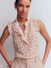 Boden Pink Isabel Sleeveless Lace Top - Image 1 of 4