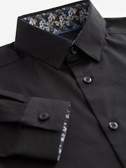 Black Long Sleeve Long Sleeves Smart Trimmed Shirt (3-16yrs) - Image 1 of 3