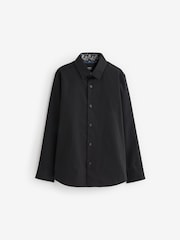 Black Long Sleeve Long Sleeves Smart Trimmed Shirt (3-16yrs) - Image 2 of 3